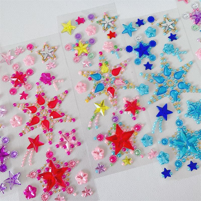 Random Color Star Shaped Sticker, 2 Counts set DIY Decorative Sticker, Multipurpose Decorative Sticker for Scrapbooking, Journaling, Gift Wrapping