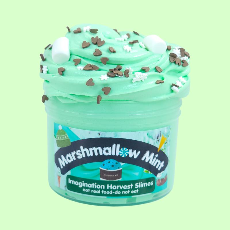 Marshmallow Mint Buttercream Slime with Sprinkles and Charms - 8oz