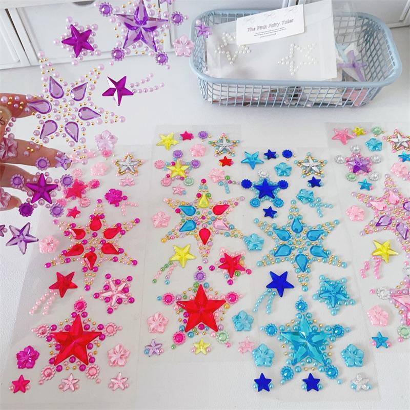 Random Color Star Shaped Sticker, 2 Counts set DIY Decorative Sticker, Multipurpose Decorative Sticker for Scrapbooking, Journaling, Gift Wrapping