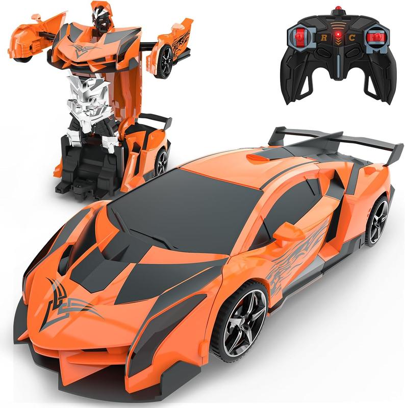 Transform Rc Cars for Boys 4-7 8-12, 2.4Ghz 1:18 Scale Remote Control Car Transforming Robot, One-Button Deformation 360 Rotation and Drift Car Toy Gifts for Boys 3-5