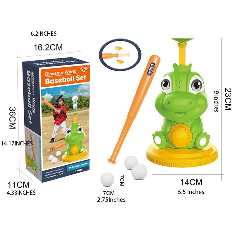 Dinosaur Baseball Tball Set Toy Adjustable Bat Outdoor Play Sport Toy for Boys Girls Kids Baseball tee Outdoor Toys