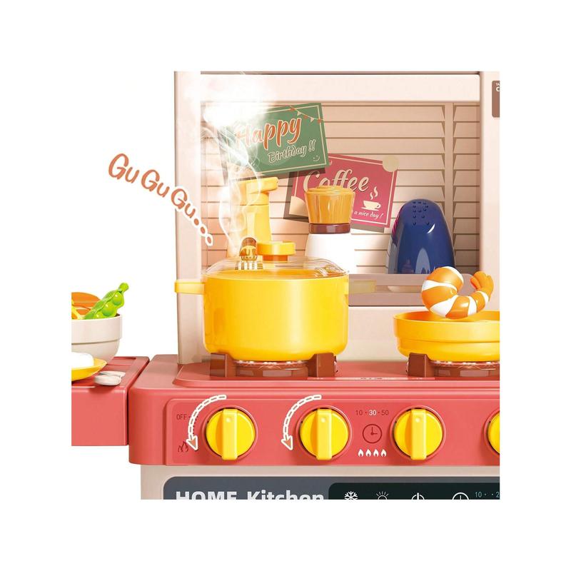 Kids Kitchen Playset, Pretend Play Kitchen With Sounds And Lights, Cooking Stove Steam,Play Sink And Play Food,Toy Kitchen Set For Kids Toddlers