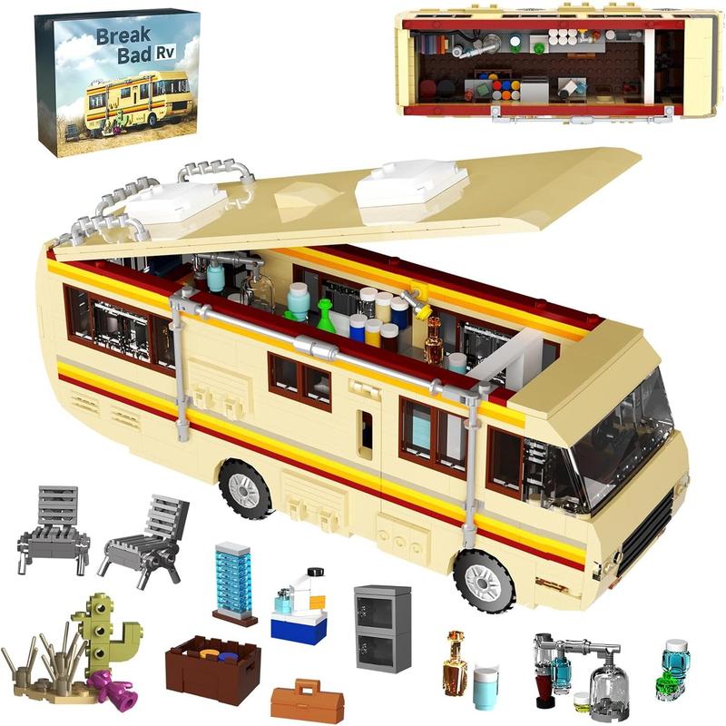 Breaking Merchandise Bad  Building Blocks,Creative Breaking RV Model Bad Camper Van Building Bricks Kit for Gifts, Educational DIY Building Set for Teens & Adults (746PCS)