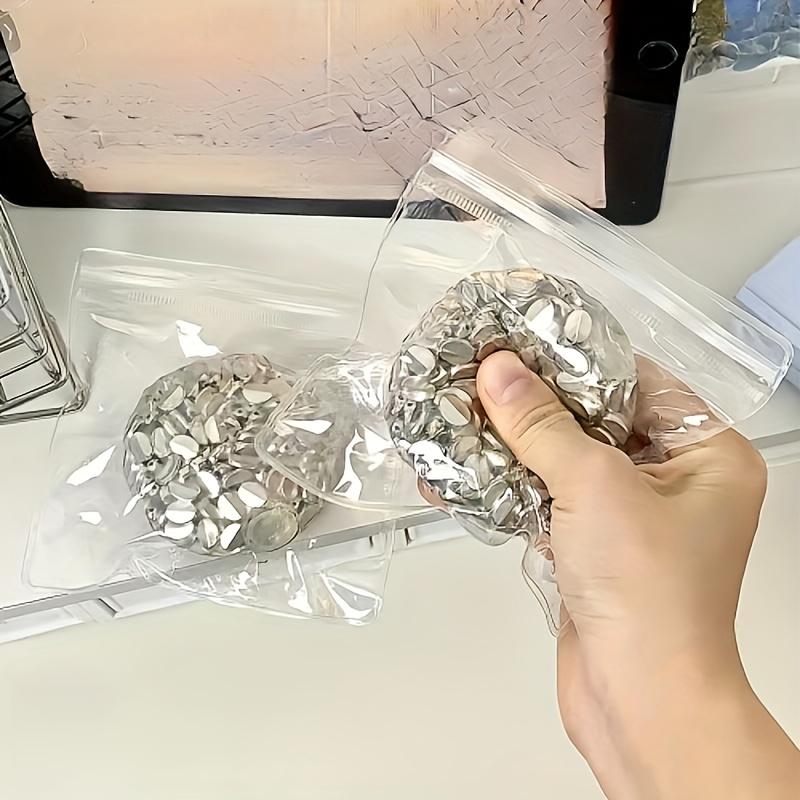 Cyberpunk-Inspired Handcrafted Silvery Squishy Ball - ASMR Relax Toy with Popping Beads, Perfect for Students & Office Workers