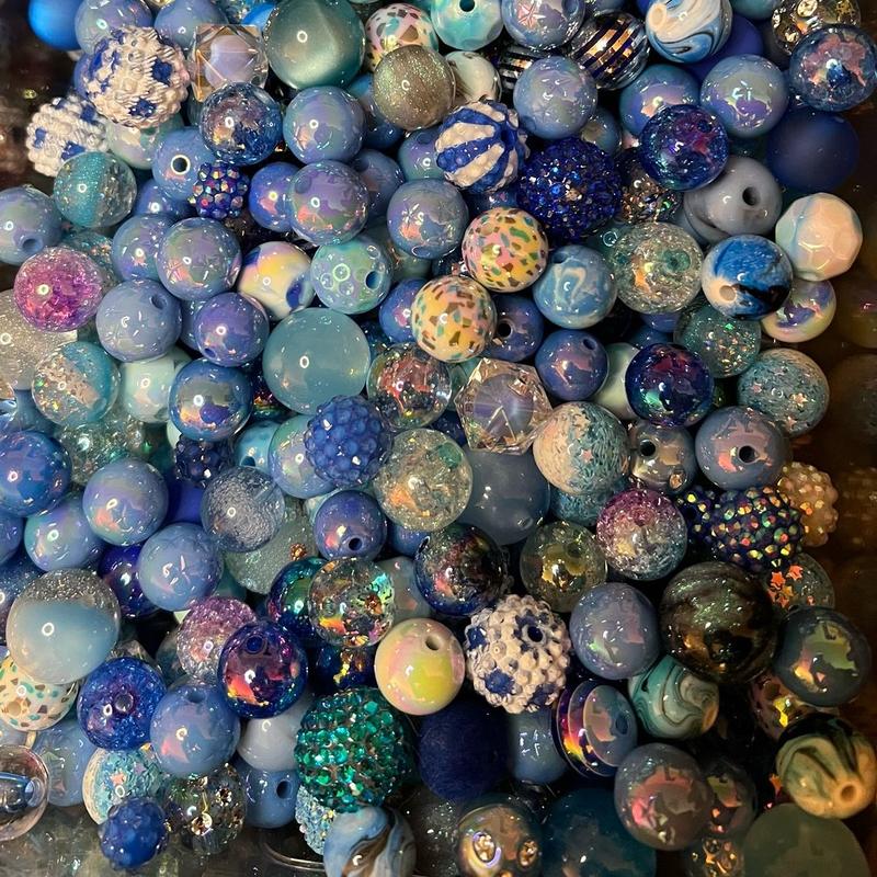 Blue Crush Mix - Premium Assorted Acrylic Bead Mix for Beaded Pens