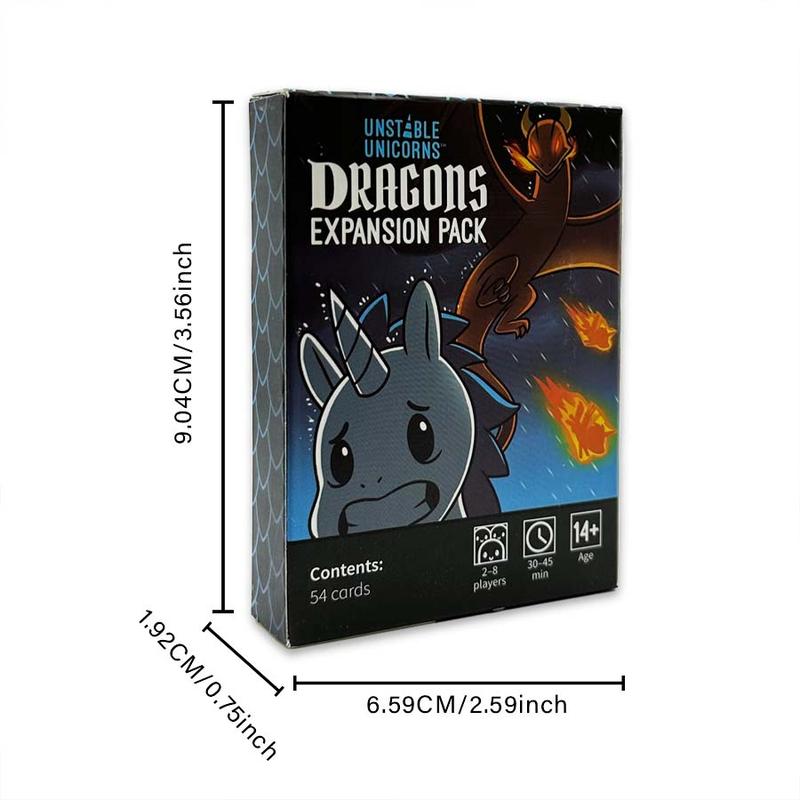 Unstable Unicorn Dragon Expansion Pack Cards, 54pcs set Party Game Cards, Party Activities Supplies for Friends Family