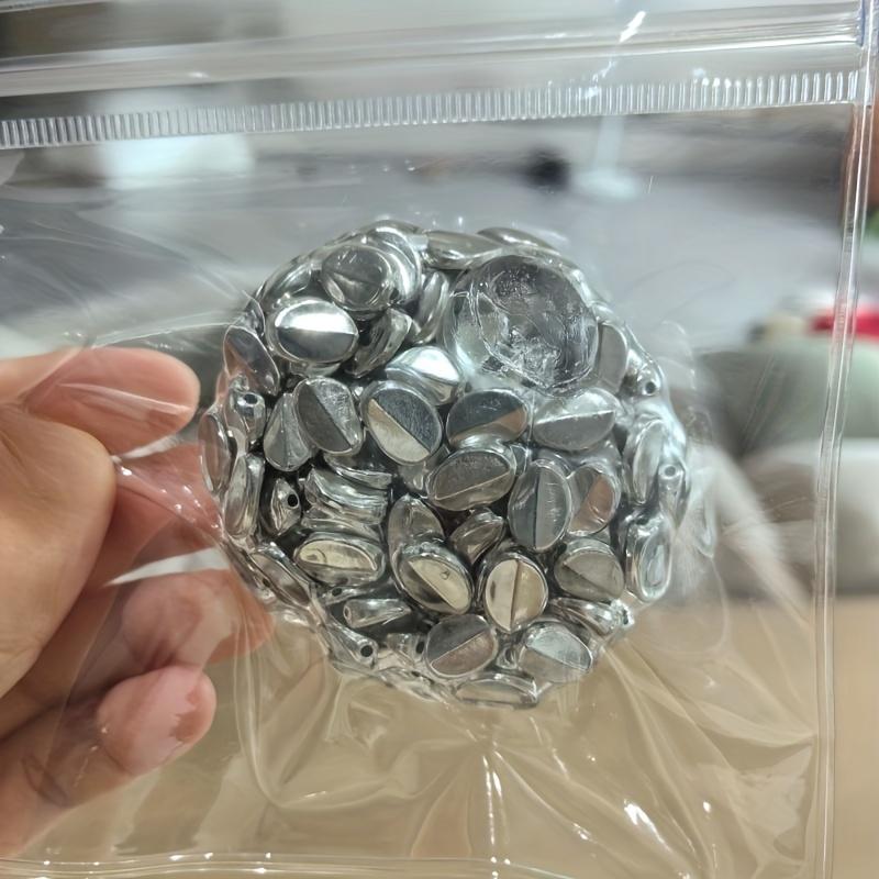 Cyberpunk-Inspired Handcrafted Silvery Squishy Ball - ASMR Relax Toy with Popping Beads, Perfect for Students & Office Workers