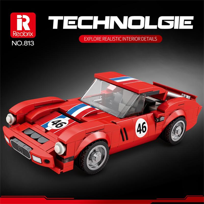 Reobrix 250 GTO Classic Vintage SuperCar Building Set, Super Sports Race Vehicles Building Toy Birthday for Kid Aged 6+. (320PCS)