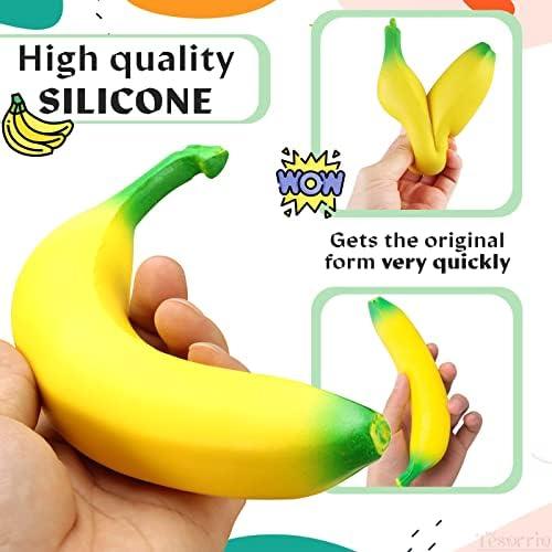 Banana Squishy Fidget Stress Relief Toys - Foam Squishy Toys - Stress Toy Stretchy Banana Decorations Fidget Adult Toy