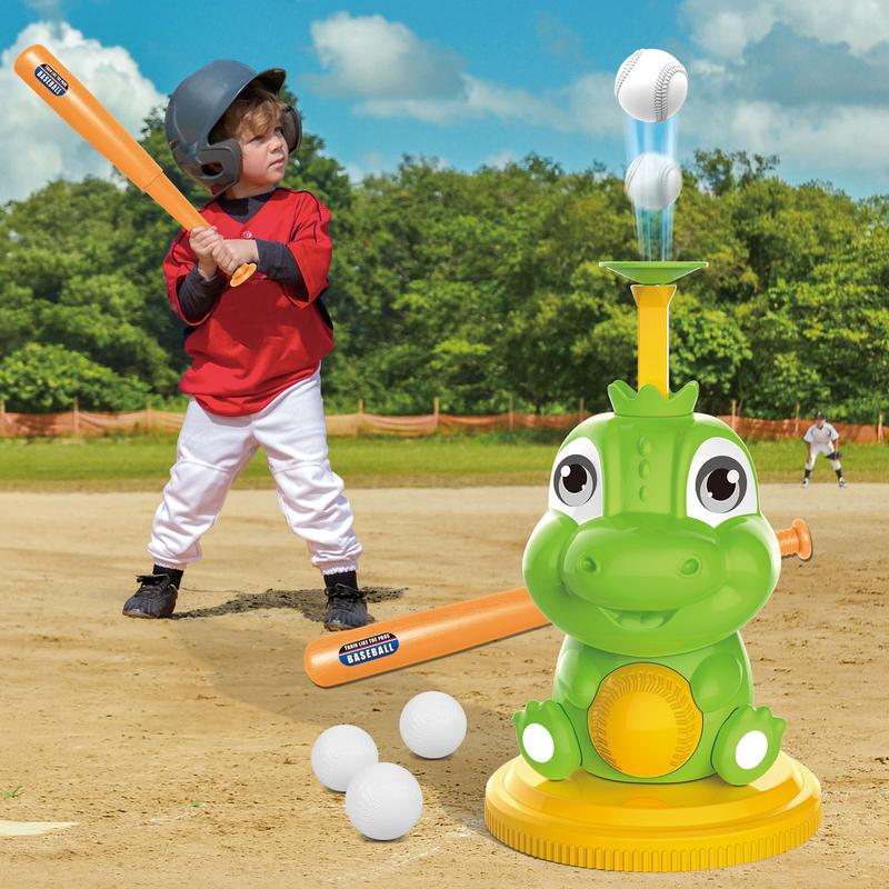 Dinosaur Baseball Tball Set Toy Adjustable Bat Outdoor Play Sport Toy for Boys Girls Kids Baseball tee Outdoor Toys