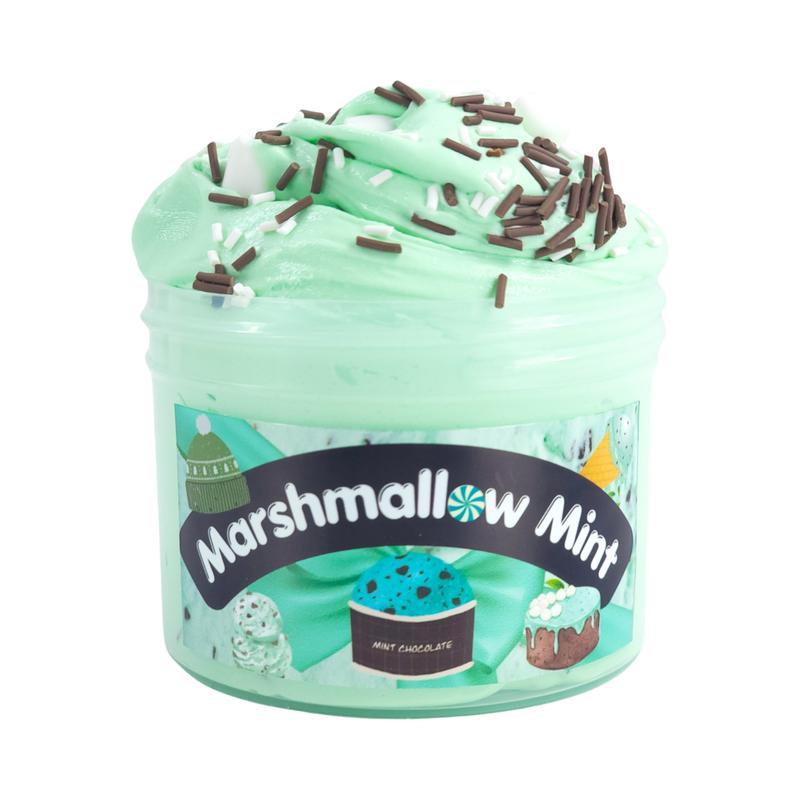 Marshmallow Mint Buttercream Slime with Sprinkles and Charms - 8oz