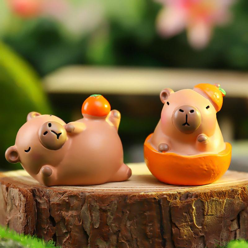 Cartoon Capybara Blind Box Simulation Mini Capybara Action Figures Doll Car Desk Decoration Children Birthday Christmas Gifts