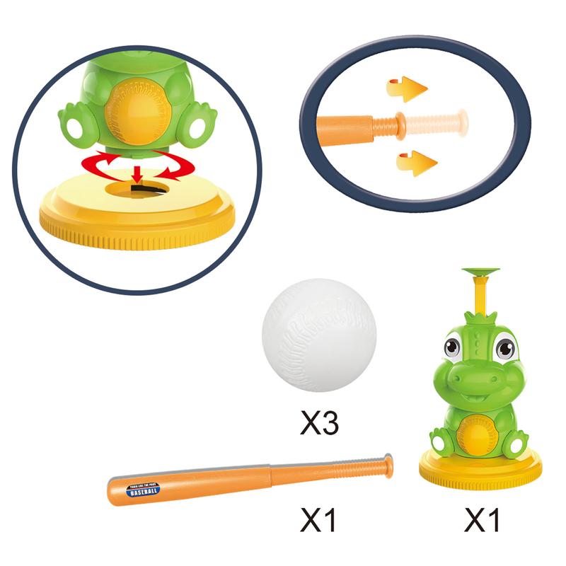 Dinosaur Baseball Tball Set Toy Adjustable Bat Outdoor Play Sport Toy for Boys Girls Kids Baseball tee Outdoor Toys