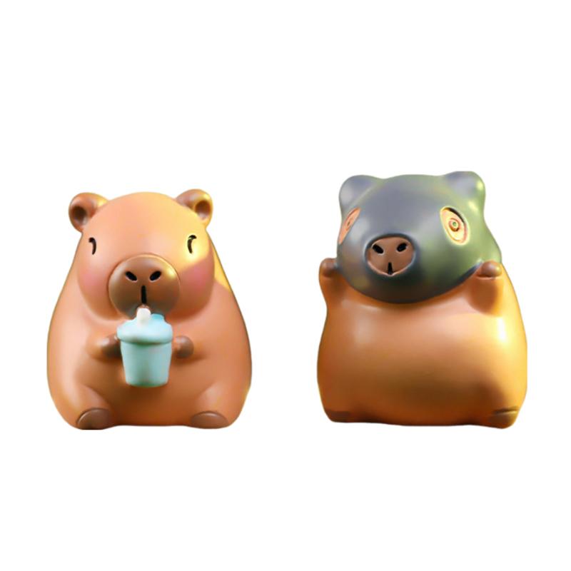 Cartoon Capybara Blind Box Simulation Mini Capybara Action Figures Doll Car Desk Decoration Children Birthday Christmas Gifts