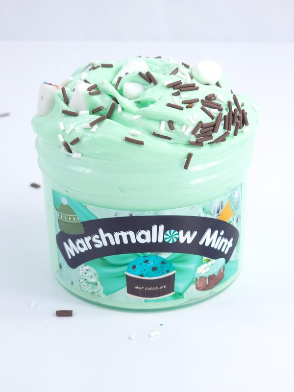 Marshmallow Mint Buttercream Slime with Sprinkles and Charms - 8oz