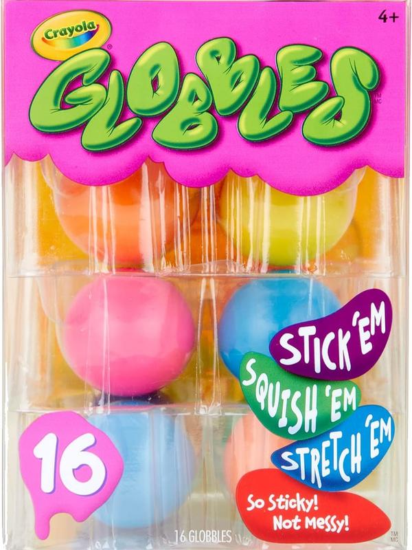 Globbles Fidget Toy (16ct), Sticky Fidget Balls, Squish Gift for Kids, Sensory Toys for Stress Relief, Stocking Stuffer for Kids