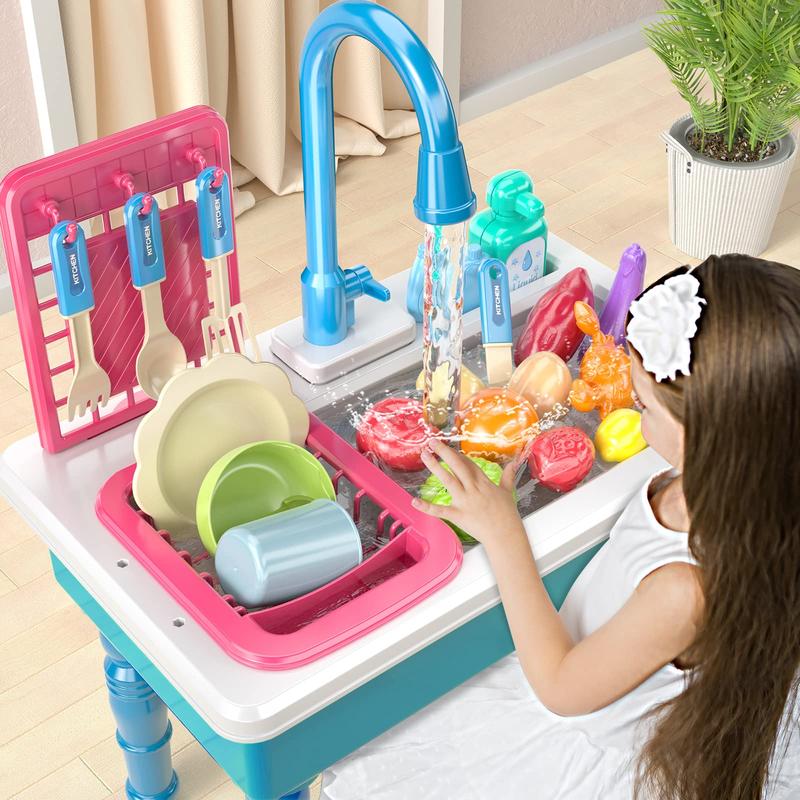 Play Kitchen Sink Toys , Electric Dishwasher Playing Toy with Running Water, Play Food & Tableware Accessories, Kitchen Set Toys, Role Play Sink Set for minisink