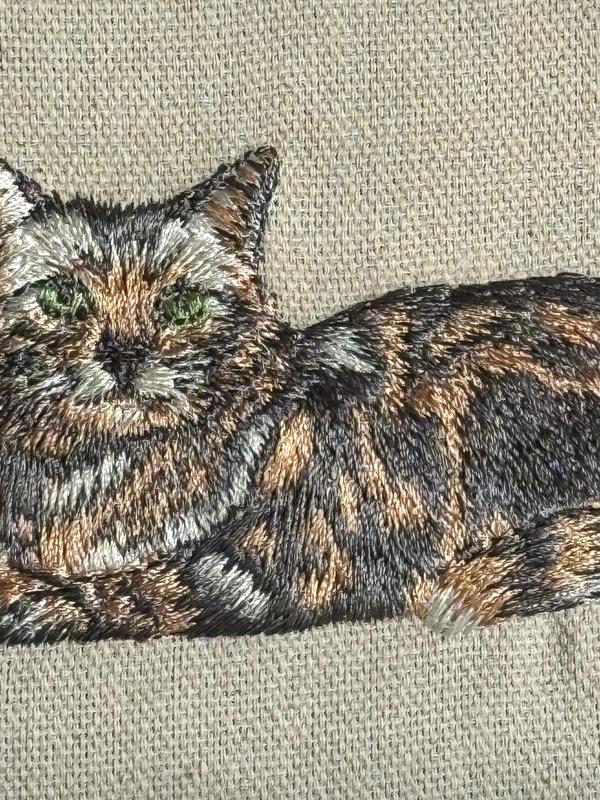 Cat Machine Embroidered and Framed!  Other Designs and Breeds Available!