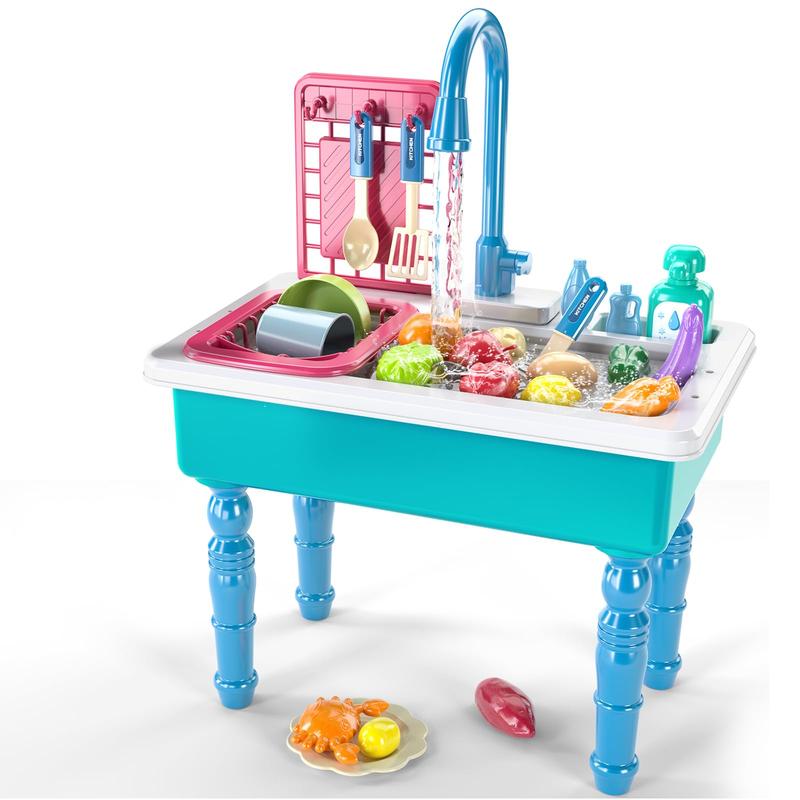 Play Kitchen Sink Toys , Electric Dishwasher Playing Toy with Running Water, Play Food & Tableware Accessories, Kitchen Set Toys, Role Play Sink Set for minisink