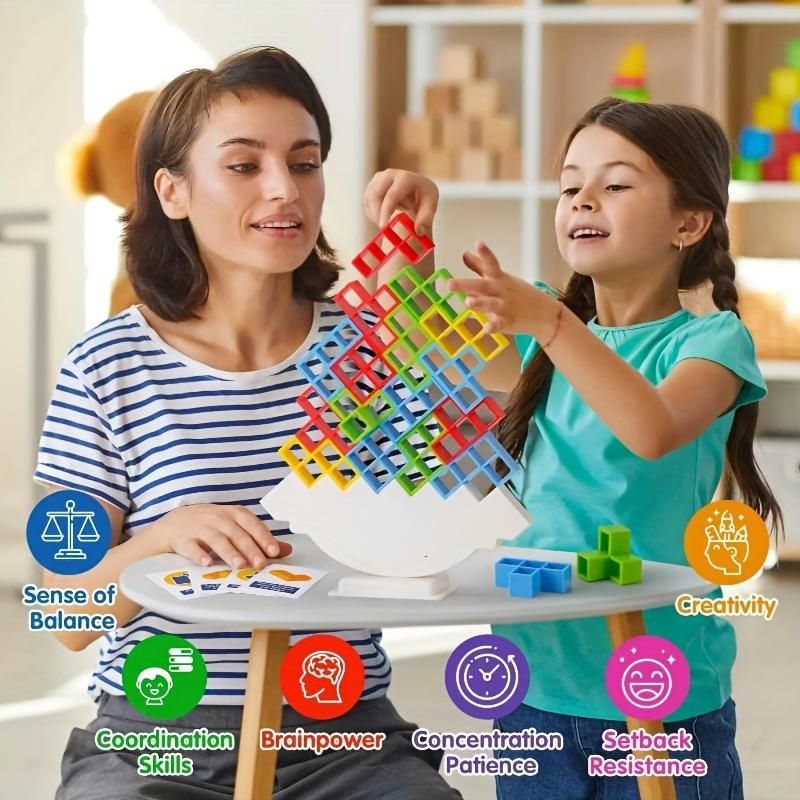 16 32 48pcs Fun Balance Stacking Building Blocks Board Game For Kids Adults Friends Team Dorm Family Game Night And Partie Christmas, Halloween Gift