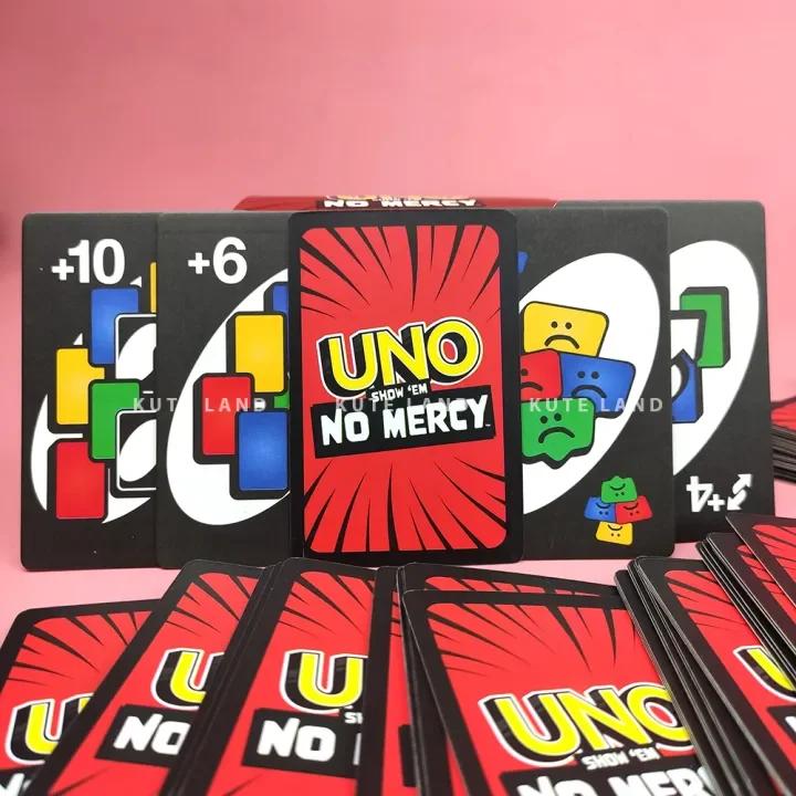 UNO Show No Mercy Card Game - Fun for Kids, Adults & Family Night - Ideal for Parties & Travel, Tougher Rules, and Action Cards for Kids, Adults, and Family Parties