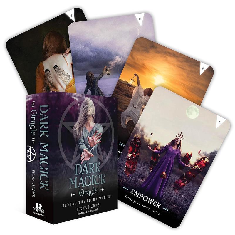 Dark Magick Oracle: Reveal the Light Within -36 Gilded  Oracle Cards & Guidebook; oracle reading, psychic reading, fortune telling, oracle card deck, tarot card deck, unique oracle