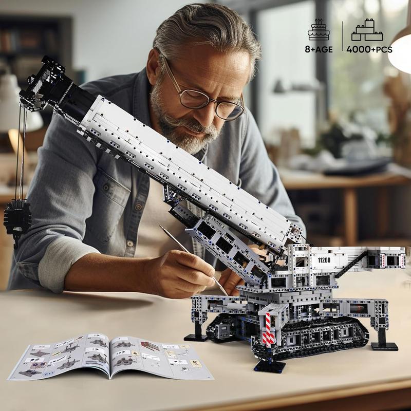 Mould King 17002 Cranes Building Kits, MOC Building Blocks Set to Build, Gift Toy for Collections Enthusiasts(4000 Pieces with Motor APP Remote Control), STEM, Educational Toy