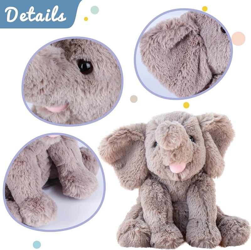 Hopearl Adorable Plush Calf Elephant Toy for Kids - Ultra Soft Stuffed Animal, Gray, 9 Inch