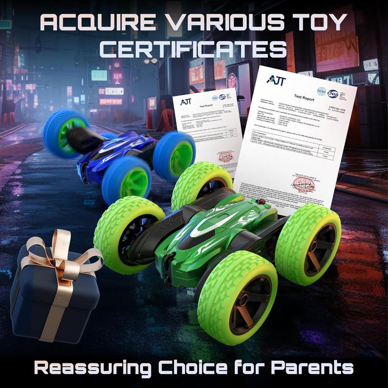 Remote Control Car | 2.4Ghz Mini RC Cars with Rechargeable Battery, 360° Flips Rotating Double Side Stunt Car, Electric Toy Cars for Birthday, for Boys & Girls