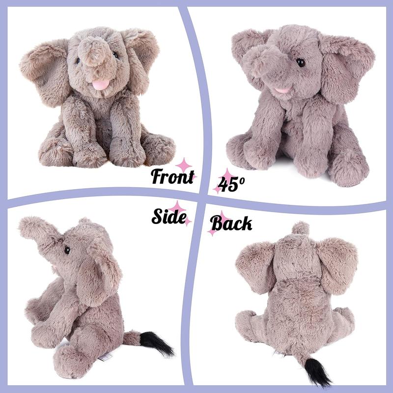 Hopearl Adorable Plush Calf Elephant Toy for Kids - Ultra Soft Stuffed Animal, Gray, 9 Inch