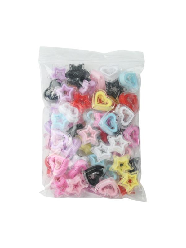 Mixed Color Acrylic Beads, Star & Heart Shaped Beads Kit, DIY Jewelry Making Supplies for Bracelet & Necklace & Earrings Making