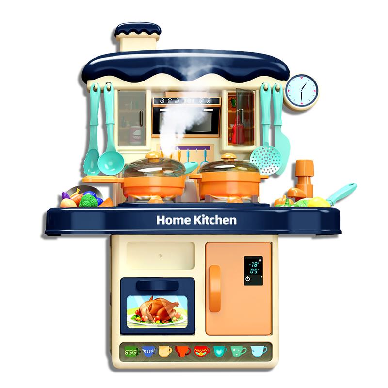 Kids Kitchen Play Set, Play Food and Kitchen Accessories, Toddler Kitchen Set with Sounds and Lights, Stove, Toy Sink and Toy Kitchen, Toy Kitchen Set for Kids Boys Girls 3+