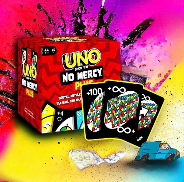 UNO Show No Mercy Card Game - Fun for Kids, Adults & Family Night - Ideal for Parties & Travel, Tougher Rules, and Action Cards for Kids, Adults, and Family Parties