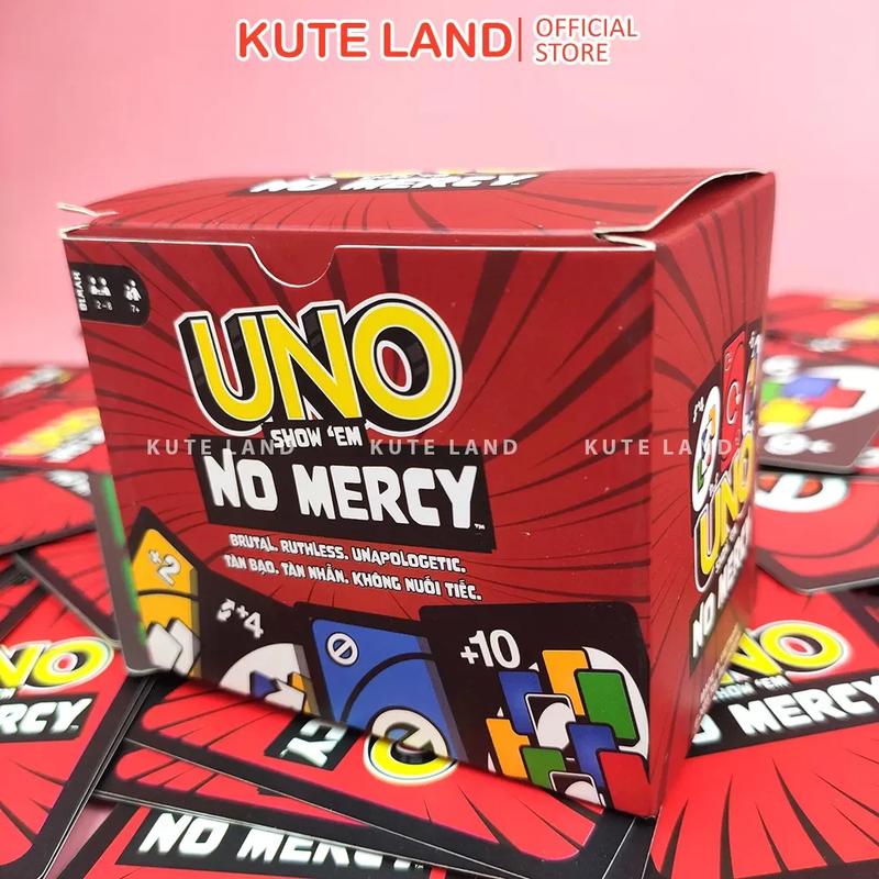 UNO Show No Mercy Card Game - Fun for Kids, Adults & Family Night - Ideal for Parties & Travel, Tougher Rules, and Action Cards for Kids, Adults, and Family Parties