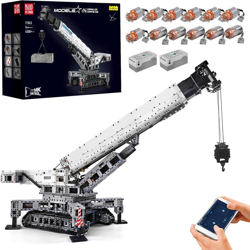 Mould King 17002 Cranes Building Kits, MOC Building Blocks Set to Build, Gift Toy for Collections Enthusiasts(4000 Pieces with Motor APP Remote Control), STEM, Educational Toy