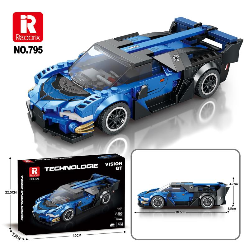 Reobrix VISION GT Supercar Building Set, Super Race Vehicles Building Toy Birthday Gifts for Kid Aged 6+. (365PCS)