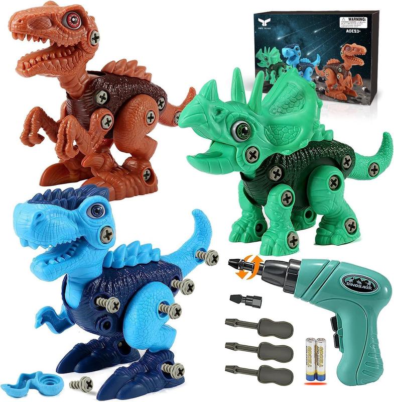 Kids ys Stem Dinosaur y: Take Apart ys for kids 3-5| Learning Educational Building construction Sets with Electric Drill| Birthday Gifts for ddlers Boys Girls Age 3 4 5 6 7 8 Year Old