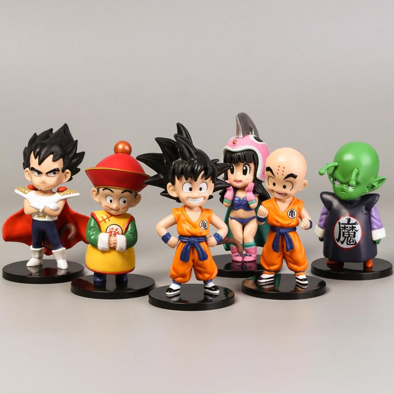 4inch Anime Theme Kid Goku Baby Gohan Kuririn Statues Set, Cute Vegeta Piccolo Master Roshi Desktop Ornaments, Creative Home Decor Cake Toppers