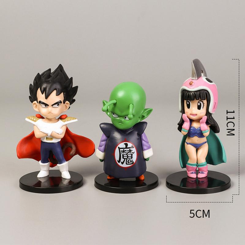 4inch Anime Theme Kid Goku Baby Gohan Kuririn Statues Set, Cute Vegeta Piccolo Master Roshi Desktop Ornaments, Creative Home Decor Cake Toppers