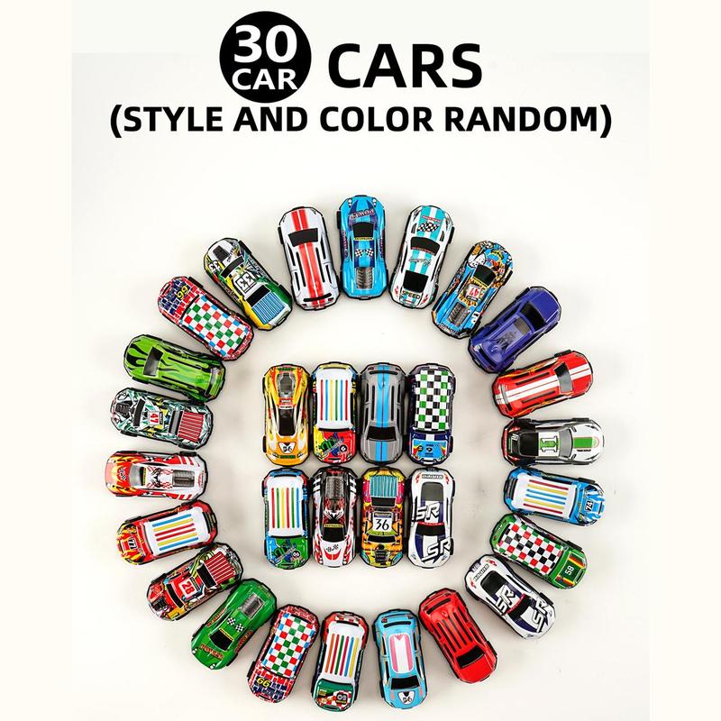 Random Car Toy with Storage Box, 30pcs box Pull Back Car Toy, Classic Car Model Toy, Mini Toys Race Cars, Birthday Gifts