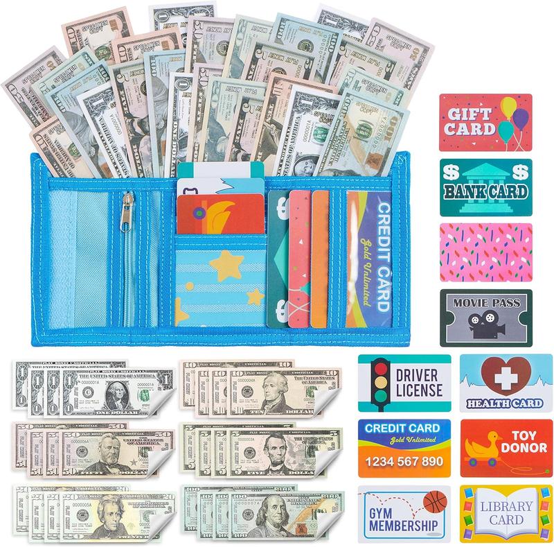 35PCS Kids Pretend Money Play Credit Cards Set for Cash Register Play