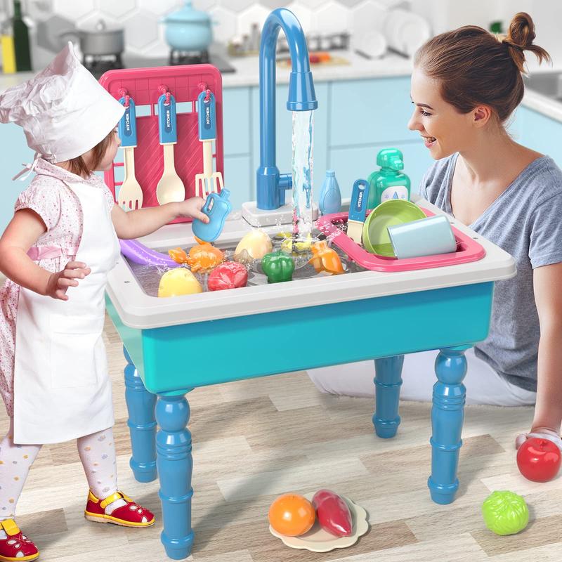 Play Kitchen Sink Toys , Electric Dishwasher Playing Toy with Running Water, Play Food & Tableware Accessories, Kitchen Set Toys, Role Play Sink Set for minisink