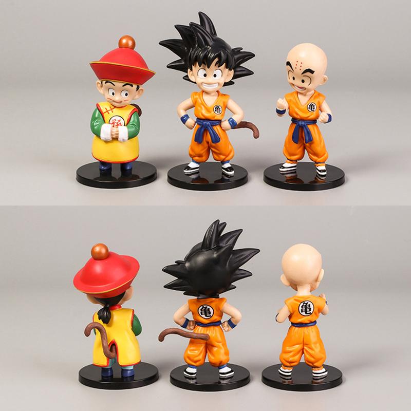 4inch Anime Theme Kid Goku Baby Gohan Kuririn Statues Set, Cute Vegeta Piccolo Master Roshi Desktop Ornaments, Creative Home Decor Cake Toppers