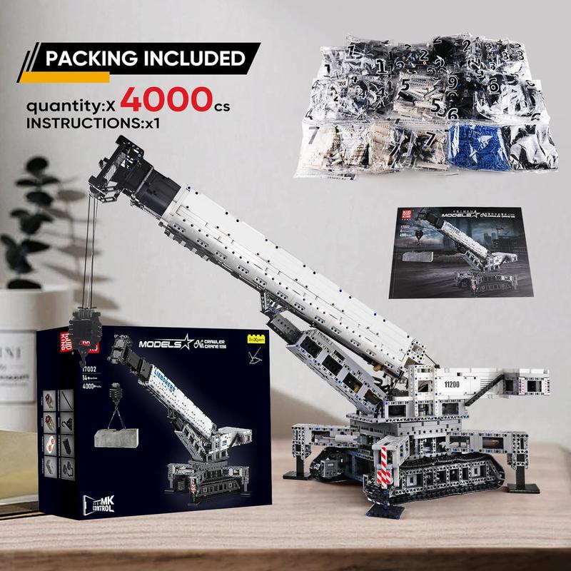 Mould King 17002 Cranes Building Kits, MOC Building Blocks Set to Build, Gift Toy for Collections Enthusiasts(4000 Pieces with Motor APP Remote Control), STEM, Educational Toy