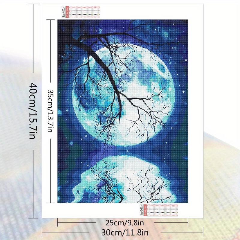 Moon & Tree Pattern DIY Diamond Arts Colorful Painting Kit without Frame, DIY 5D Diamond Arts Colorful Painting Kit, Wall Art Decor for Home