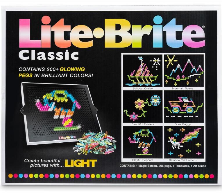 Lite Brite Classic, Favorite Retro Toy - Create Art with Light, STEM, Educational Learning, Holiday, Birthday, Gift, Boys, Kid, Toddler, Girls Age 4+