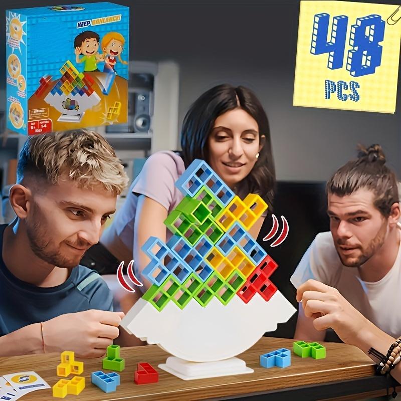 16 32 48pcs Fun Balance Stacking Building Blocks Board Game For Kids Adults Friends Team Dorm Family Game Night And Partie Christmas, Halloween Gift