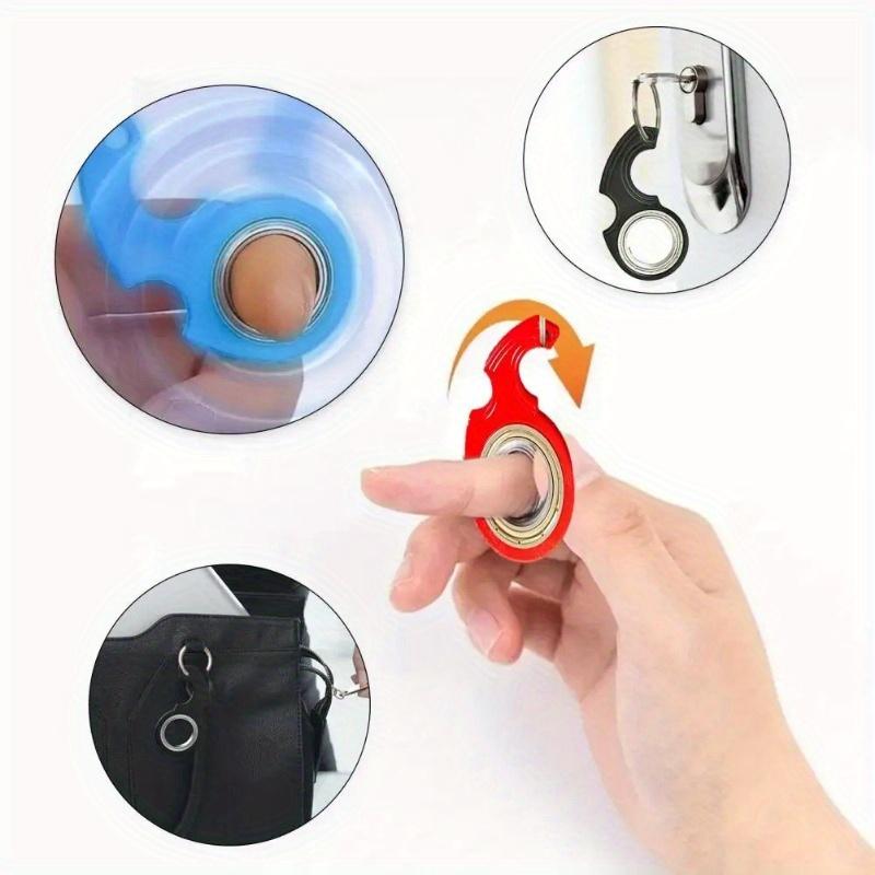 Fingertip Rotating Keychain Anti-Stress Toy: Decompression Keychain with Red, Black, Blue, And Green Options - Adult Sensing Toy for Stress Relief