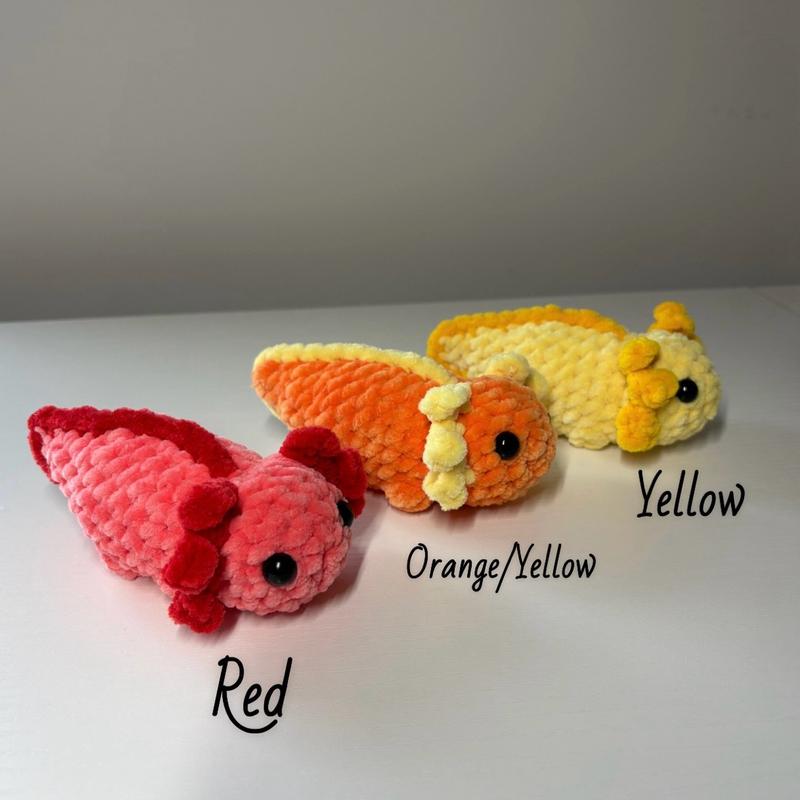 Mini Crochet Axolotl Plushies