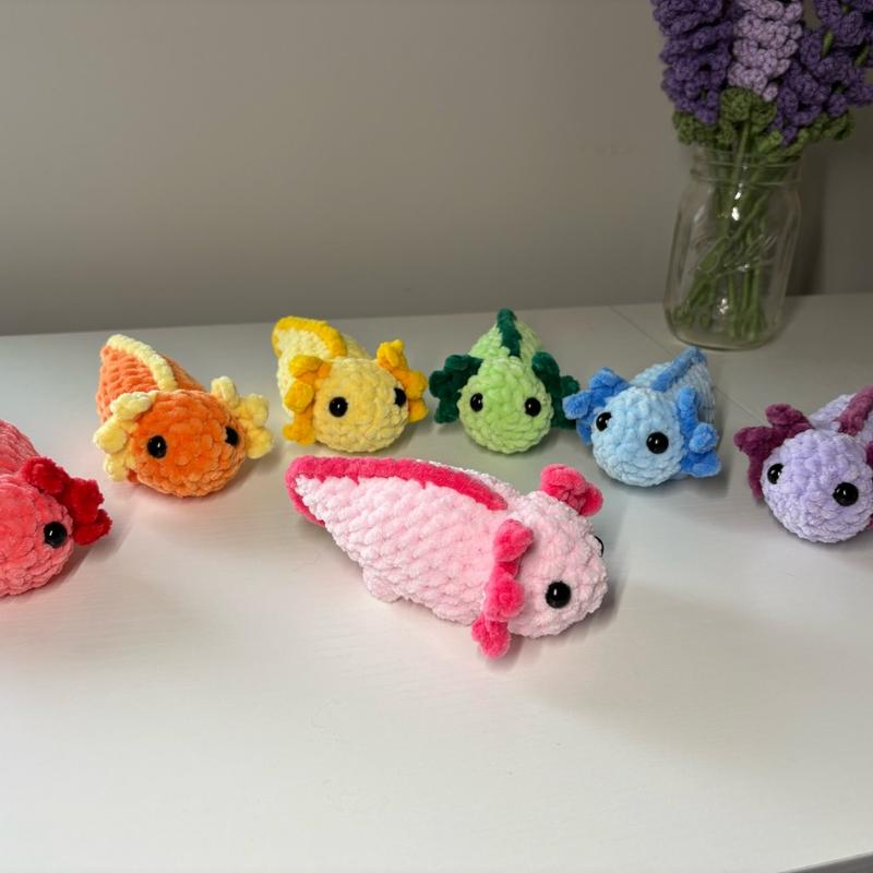 Mini Crochet Axolotl Plushies